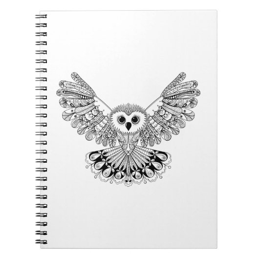 Carnet Hibou noir de style (Devant)