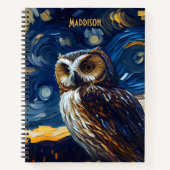 Carnet Hibou Nuit Étoilée (Devant)