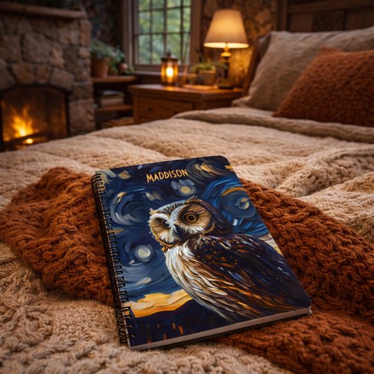 Carnet Hibou Nuit Étoilée