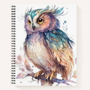 Carnet Hibou Portrait animal Peinture animalière Faune en