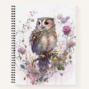 Carnet Hibou Portrait animal Peinture de la faune Forêt f