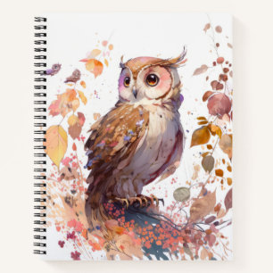 Carnet Hibou Portrait animal Peinture de la faune Forêt f