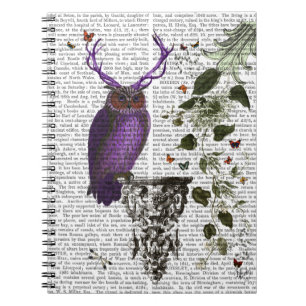 Carnet Hibou pourpre avec les andouillers 2