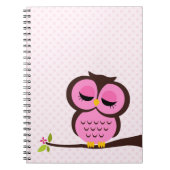 Carnet Hibou rose (Devant)