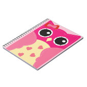 Carnet Hibou rose mignon (Côté gauche)