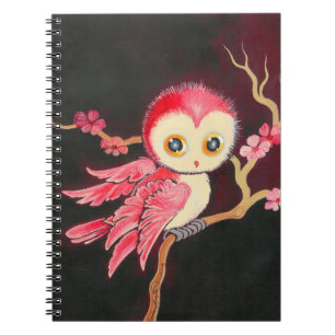 Carnet Hibou rouge doux