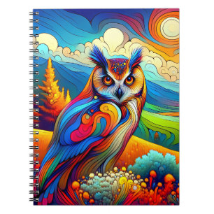 Carnet Hibou Sentinel du Coucher de Soleil – Art de Paysa