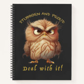Carnet Hibou têtu Devoir Avec Il Mignonne adorable Drôle (Devant)