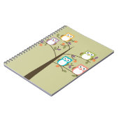 Carnet Hiboux colorés dans le joli arbre (Côté gauche)