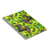 Carnet Hiboux dans la forêt sur fond jaune citron (Côté Droit)