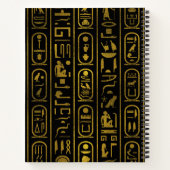 Carnet Hiéroglyphes de l'or antique égyptien sur le noir (Dos)