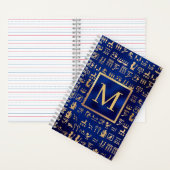 Carnet Hiéroglyphes d'Égypte or sur Blue Intial (À l'intérieur)
