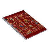 Carnet Hiéroglyphes et divinités égyptiens en rouge (Côté Droit)