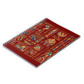 Carnet Hiéroglyphes et divinités égyptiens en rouge (Côté gauche)