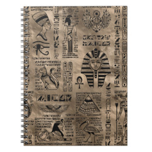 Carnet Hiéroglyphes et divinités égyptiens - or de luxe