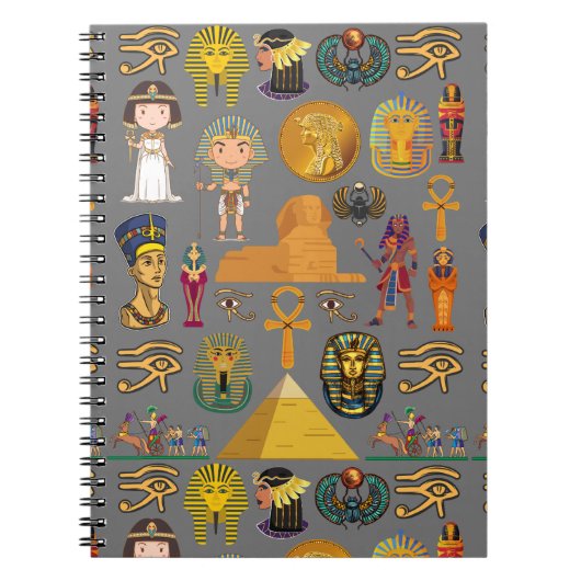 Carnet Hiéroglyphique égyptien ancien -Pharaon Motif (Devant)