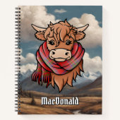 Carnet Highland Cow MacDonald de Keppoch Tartan Scarf (Devant)