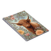 Carnet Highland Cow Pastel William Morris Inspired Floral (Côté Droit)