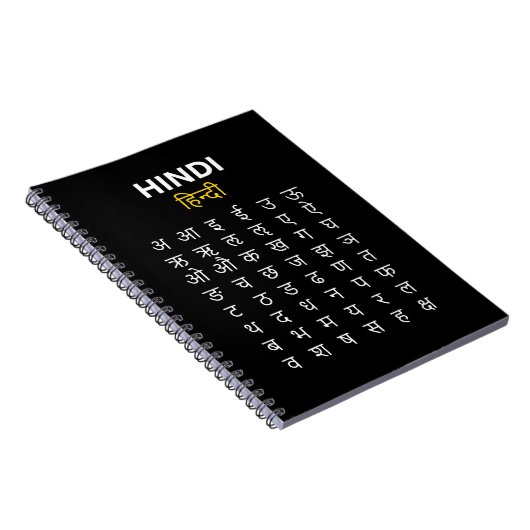 Carnet Hindi Alphabet Devanagari Script Practice Black (Côté Droit)