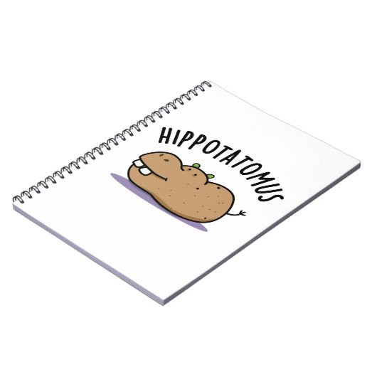Carnet Hip-potato-mus Blague drôle d'hippopotame  (Côté gauche)