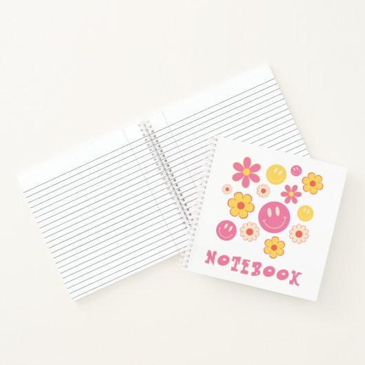 Carnet Hippie Boho Fleurs et Smile Retro (Intérieur)
