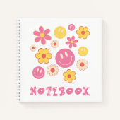 Carnet Hippie Boho Fleurs et Smile Retro (Devant)