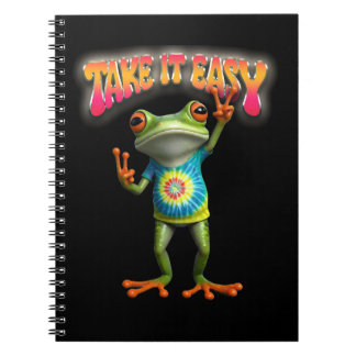 Carnet Hippie Grenouille Prenez les Choses Facilement Amu