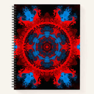 Carnet Hippie psychédélique rouge et bleu