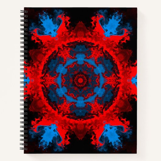 Carnet Hippie psychédélique rouge et bleu (Devant)