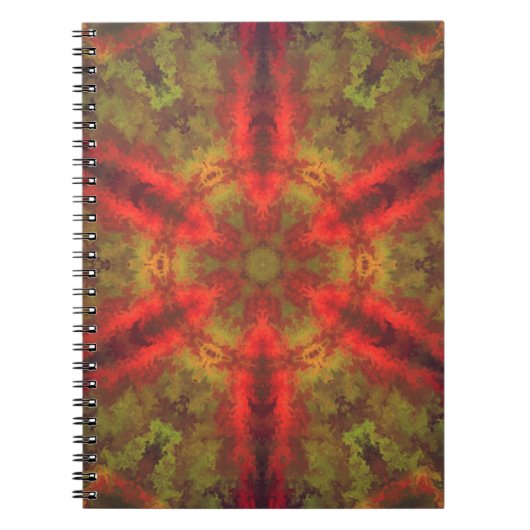 Carnet Hippie psychédélique rouge et jaune (Devant)