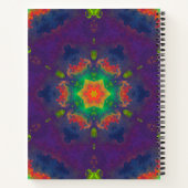 Carnet Hippie psychédélique violet orange et vert (Dos)