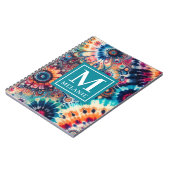 Carnet Hippie Retro Cravate-Dye Monogrammé (Côté gauche)