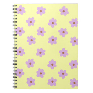 Carnet Hippie Retro Purple Jaune Fleur Y2K Motif