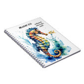 Carnet Hippocampe aquarelle coloré côtier (Côté Droit)