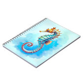 Carnet Hippocampe d'aquarelle sur Turquoise (Côté gauche)