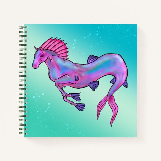 Carnet Hippocampus rose et bleu - Design Imaginair (Devant)