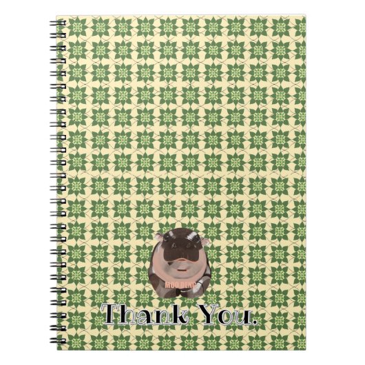 Carnet Hippopotame Moodeng à la thaïlandaise. (Devant)