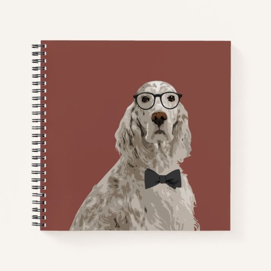 Carnet Hipster Anglais Setter Notebook pour Amoureux de l (Devant)