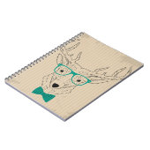 Carnet Hipster Reindeer Elk avec des lunettes grungy Noël (Côté gauche)
