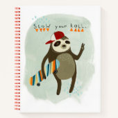 Carnet Hipster Sloth | Ralentissez Votre Rouleau (Devant)