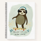 Carnet Hipster Sloth | Rollin' Avec Mes Jams Lents (Devant)