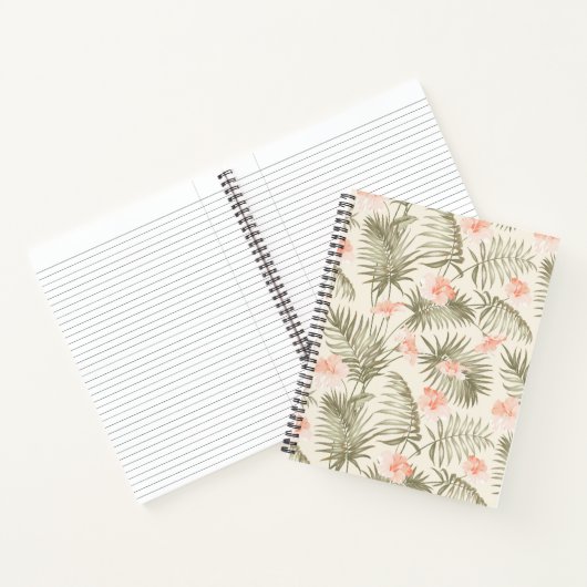 Carnet Hisbiscus Tropical Palm Tree Motif (Intérieur)