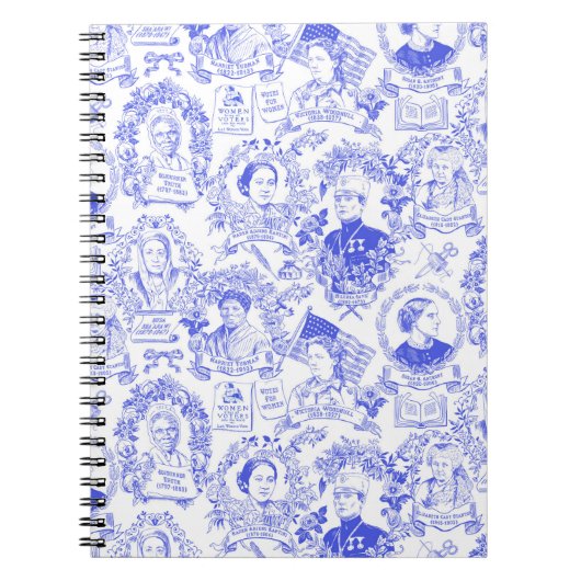 Carnet Historical Feminist Pioneers Blue Toile (Devant)
