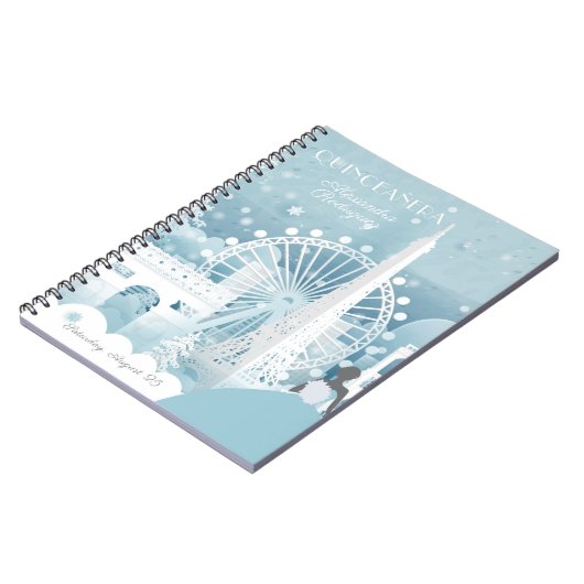 Carnet Hiver bleu glace à Paris (Côté gauche)