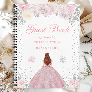 Carnet Hiver rose Brown cheveux Princesse Sweet sixteen