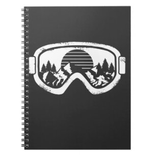 Carnet Hiver Sport Ski Snowboard Snow Landscape Goggets