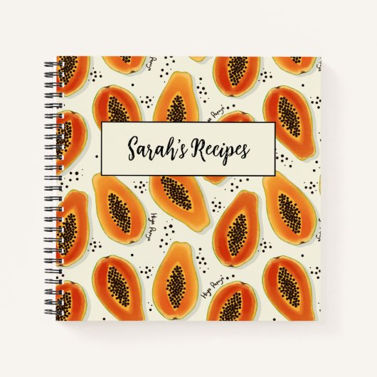 Carnet Hiya Papaya Motif (Devant)