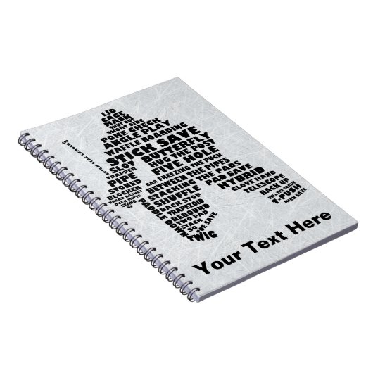 Carnet Hockey Goalie Word Art (Côté Droit)