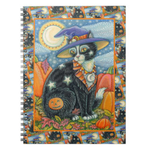 CARNET HOCUS POCUS NOIR CAT WITCH & MOUSE HALLOWEEN