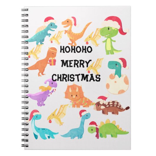 Carnet HoHoHo Joyeux Noël Dinosaure   (Devant)